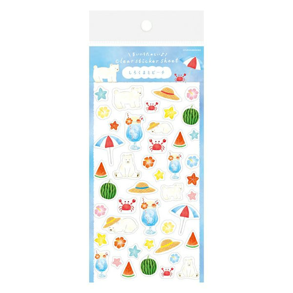 Clear Sticker Sheet - Polar Bear and Beach