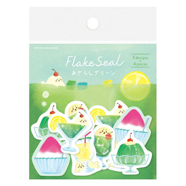 Washi Flake Sticker – Seal Green