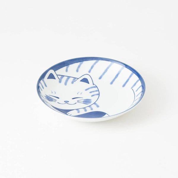 4-Piece Japanese Cat Mini Plate Set Mino Ware Porcelain Dip Bowl - Scop